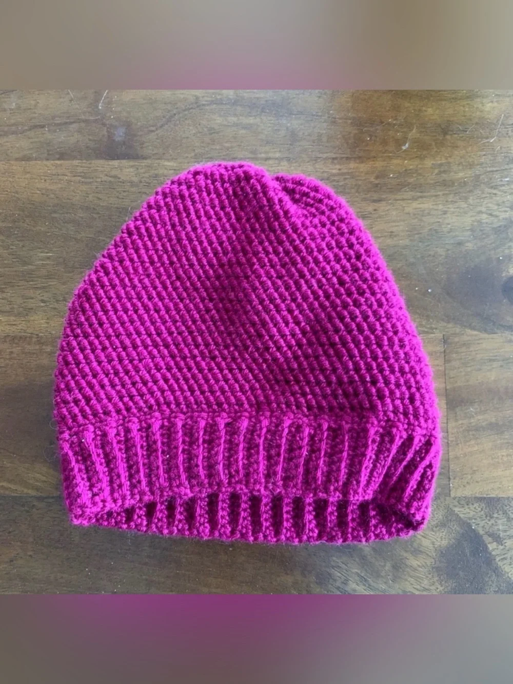 Kids Crochet Beanie - Magenta